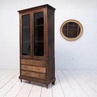 Small 2-door walnut display case, 19th century
