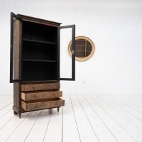 Small 2-door walnut display case, 19th century