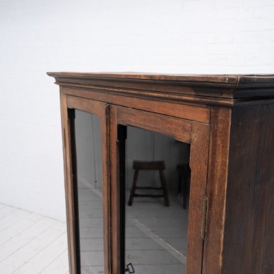 Small 2-door walnut display case, 19th century
