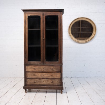 Small 2-door walnut display case, 19th century