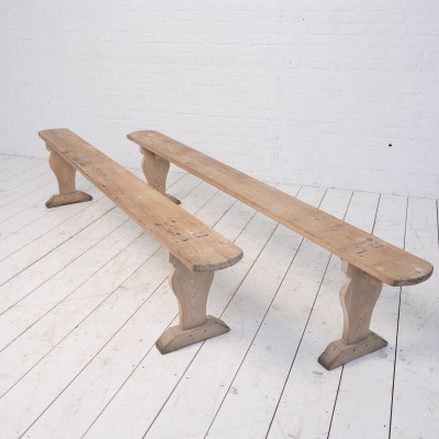 1-2 wooden benches, 19th century