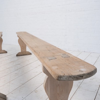 1-2 wooden benches, 19th century