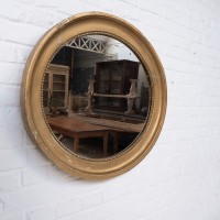 Louis Philippe beaded oval mirror, 19th