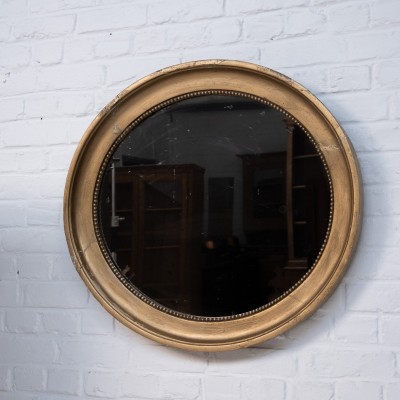 Louis Philippe beaded oval mirror, 19th