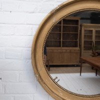 Louis Philippe beaded oval mirror, 19th
