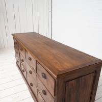 12-drawer oak workshop cabinet, early 20th century