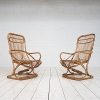 Pair of bamboo armchairs 1960