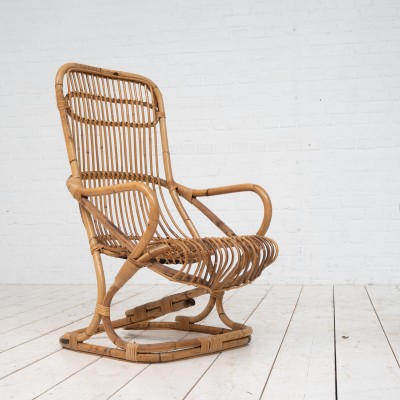 Pair of bamboo armchairs 1960