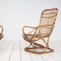 Pair of bamboo armchairs 1960