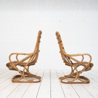 Pair of bamboo armchairs 1960