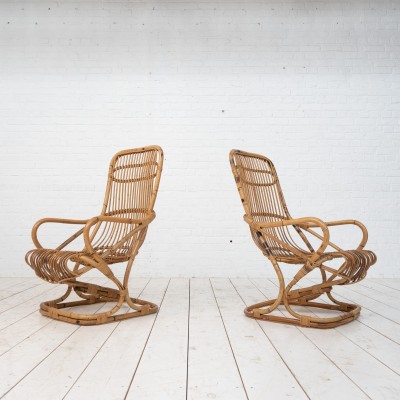Pair of bamboo armchairs 1960