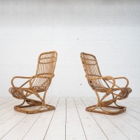 Pair of bamboo armchairs 1960