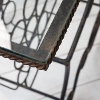 Provencal wrought iron and glass console table, 1930
