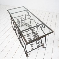 Provencal wrought iron and glass console table, 1930