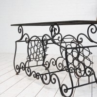 Provencal wrought iron and glass console table, 1930