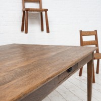 Large table de ferme en chêne, début XXème