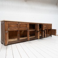 Exceptional oak and Burgundy stone icebox, 1920