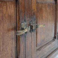Exceptional oak and Burgundy stone icebox, 1920