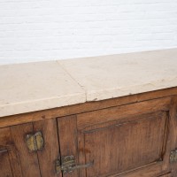 Exceptional oak and Burgundy stone icebox, 1920