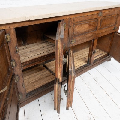 Exceptional oak and Burgundy stone icebox, 1920