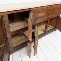 Exceptional oak and Burgundy stone icebox, 1920