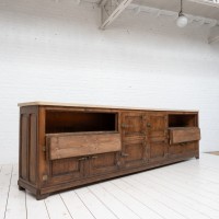 Exceptional oak and Burgundy stone icebox, 1920
