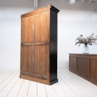 French 2-door display cabinet in blackened walnut, early 20th century.