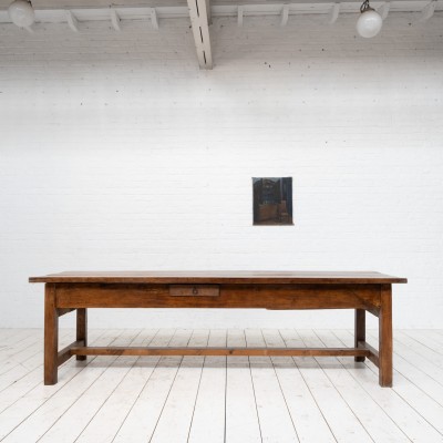 Grande table de chasse en hêtre, 19ème