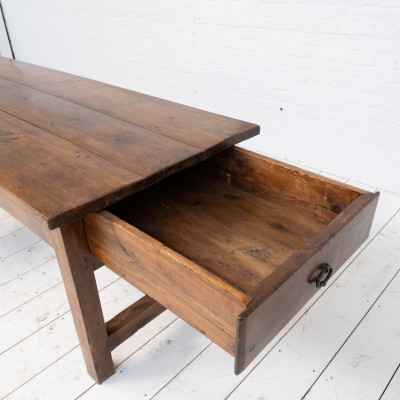 Grande table de chasse en hêtre, 19ème