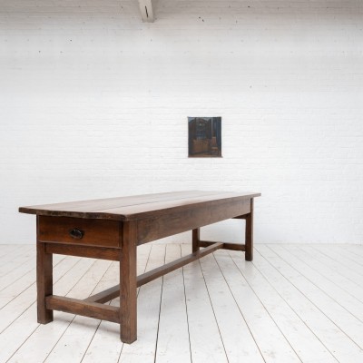 Grande table de chasse en hêtre, 19ème