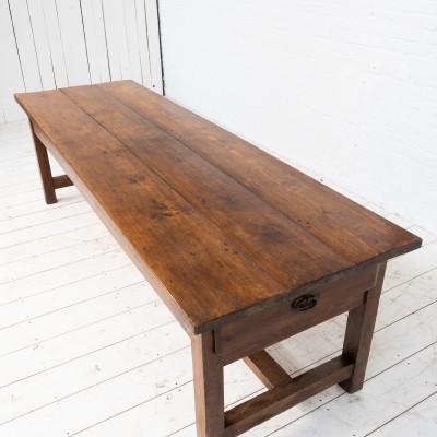 Grande table de chasse en hêtre, 19ème