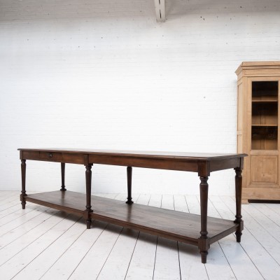 Imposante table de drapier en chêne, 1920