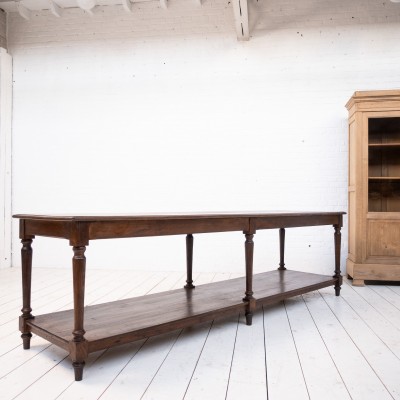 Impressive oak draper's table, France 1920