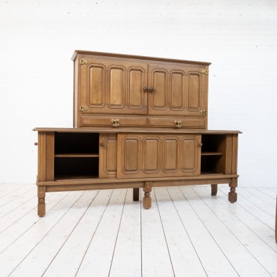 GUILLERME et CHAMBRON oak sideboard France c.1960 furniture proposed by ECLECTIQUE ANTIQUE antique dealer.