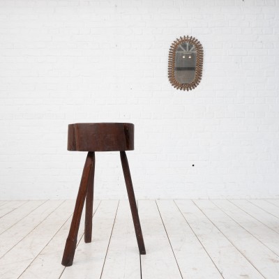 vTable d'appoint brutaliste en bois, 19ème