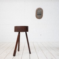 vTable d'appoint brutaliste en bois, 19ème