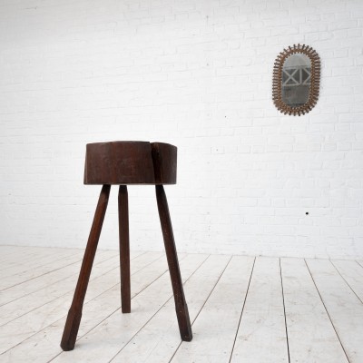 Table d'appoint brutaliste en bois, 19ème