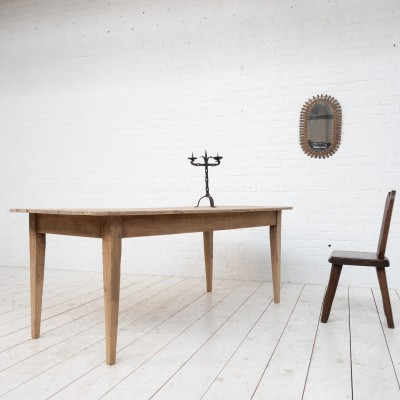 Ancienne table de ferme pieds fuseaux, début 20ème