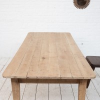 Ancienne table de ferme pieds fuseaux, début 20ème