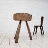 Table d'appoint brutaliste en orme, 19ème
