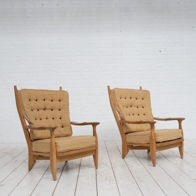 Paire de fauteuils GUILLERME et CHAMBRON France VERS 1960