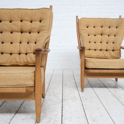 Paire de fauteuils GUILLERME et CHAMBRON France VERS 1960