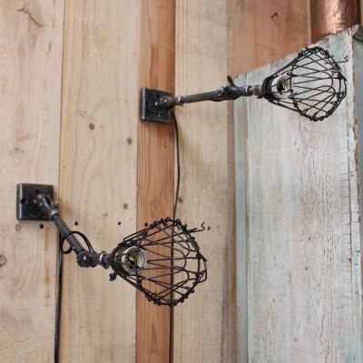 Pair of industrial wall lamp