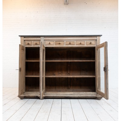 Oak and bluestone display cabinet, early 20th century
