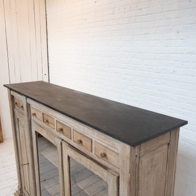 Oak and bluestone display cabinet, early 20th century