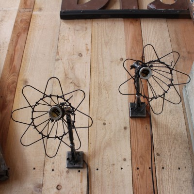 Pair of industrial wall lamp