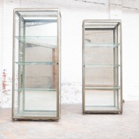 Pair of Art Deco brass display cabinets, 1920s