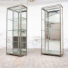 Pair of Art Deco brass display cabinets, 1920s