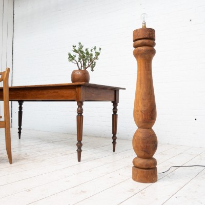 Solid wood floor lamp, 1970