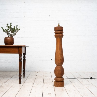 Solid wood floor lamp, 1970